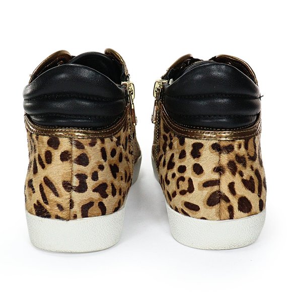 Steve Madden Women's Savior Fashion Sneaker Leopard Print Calf Hair Bling Star 7 - Picture 7 of 10